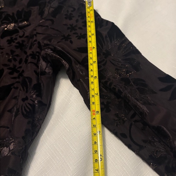 Betsy & Adam Dark Plum Velvet Floral Long Sleeve Maxi Dress SZ 16 Formal dressy - Picture 10 of 16